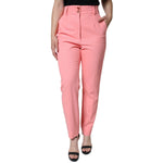 Dolce & Gabbana Rose Pink Polyester High Waist Tapered Pants PAN75517-44