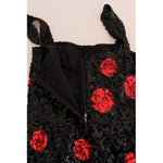 Dolce & Gabbana Black Red Polka Sequined Shift Dress DR1223-1