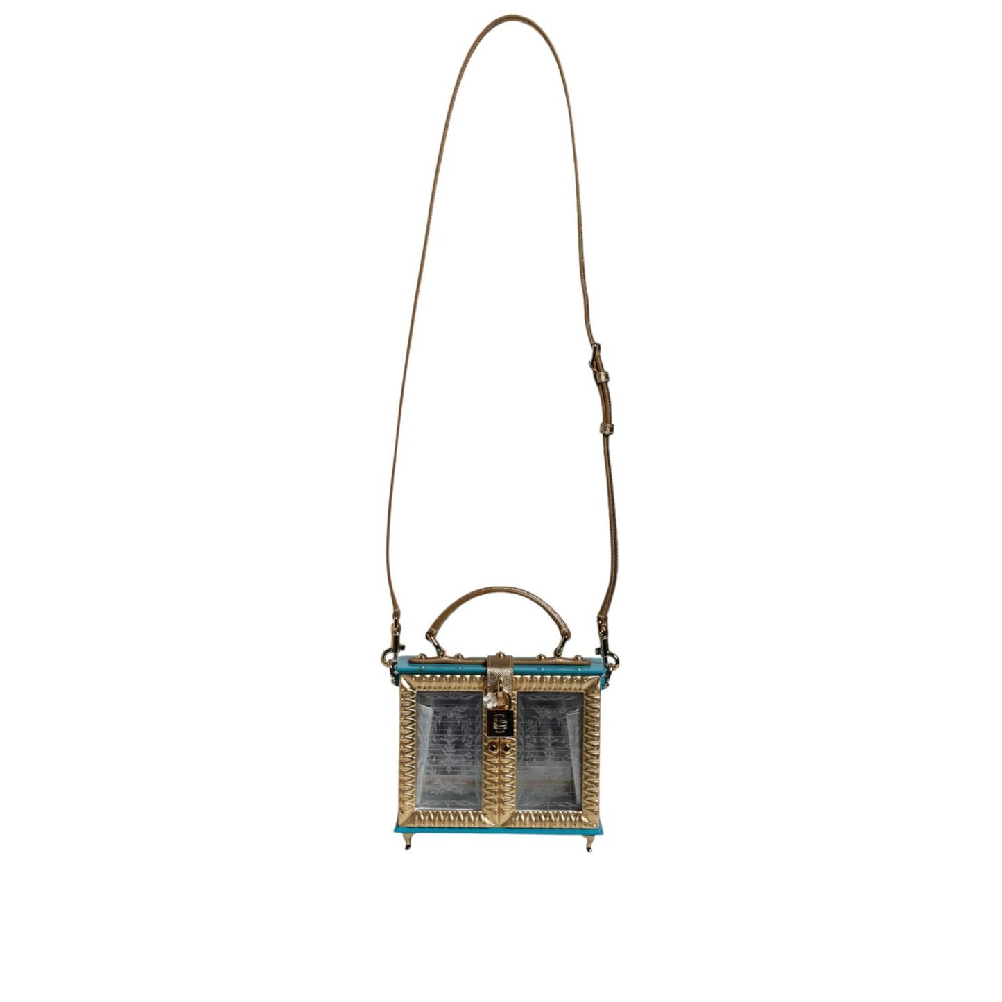 Dolce & Gabbana Multicolor Wood Leather Clutch Shoulder Bag