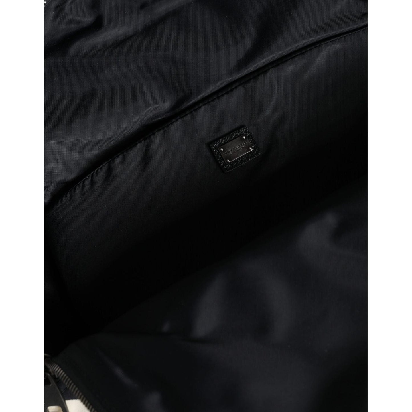 Dolce & Gabbana Black White Nylon Leather Travel Back Pack Bag BAG4118