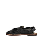 Dolce & Gabbana Black Gazelle Hair Leather Flats Sandals Shoes