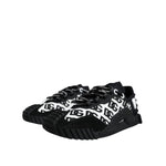 Dolce & Gabbana Black Logo Lace Up Low Top NS1 Sneakers Shoes