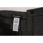 Dolce & Gabbana Gray Wool High Waist Mini Shorts SKI1073-1
