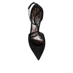 Dolce & Gabbana Black Suede Ankle Strap Heels Pumps Shoes