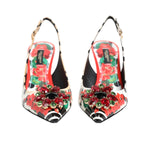 Dolce & Gabbana Multicolor Crystal Heels Slingback Shoes
