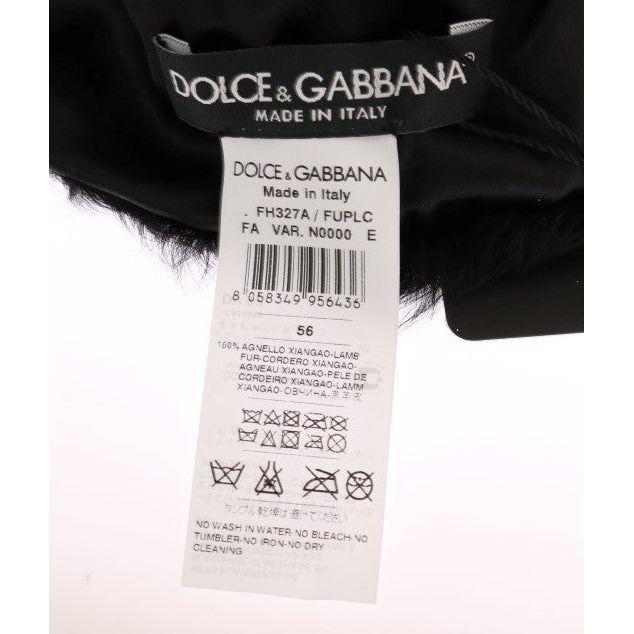 Dolce & Gabbana Black Xiangao Lamb Fur Beanie Beanie Hat
