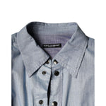 Dolce & Gabbana Light Blue Cotton Button Down Casual Shirt TSH7926-39