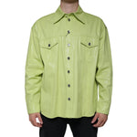 Dolce & Gabbana Green Cotton Collared Men Button Down Shirt TSH86583-40