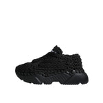 Dolce & Gabbana Black Knitted Daymaster Sneakers Shoes