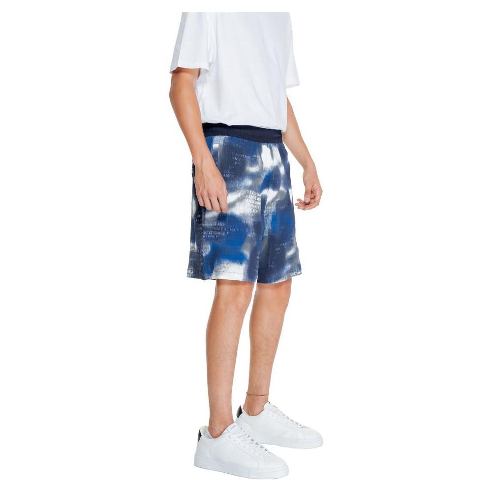 Armani Exchange Blue Cotton Bermuda Shorts