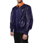 Dolce & Gabbana Blue Cotton Stretch Full Zip Bomber Jacket