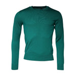 Dolce & Gabbana Green Wool Knit Crew Neck Pullover Sweater