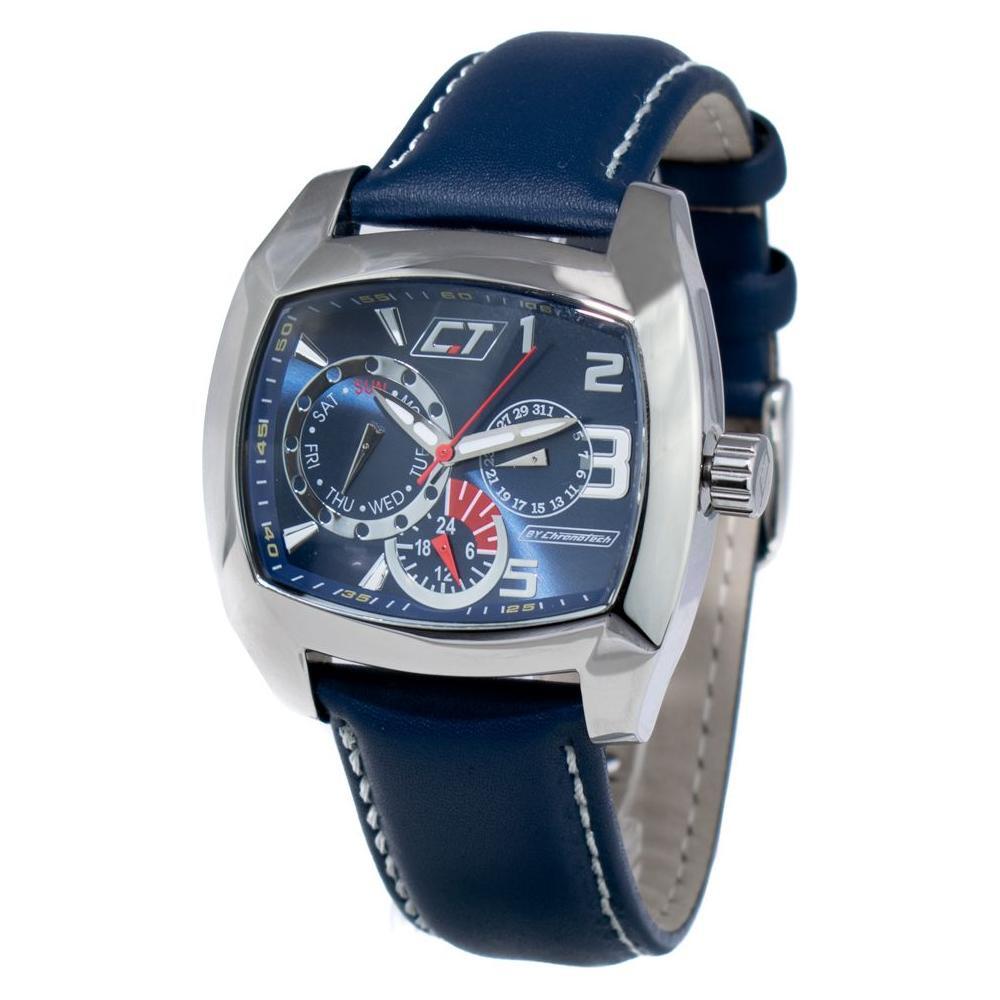 Chronotech Blue Leather Watch