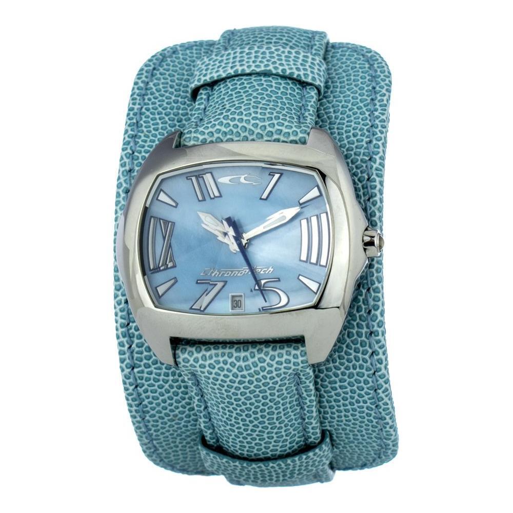Chronotech Green Leather Watch