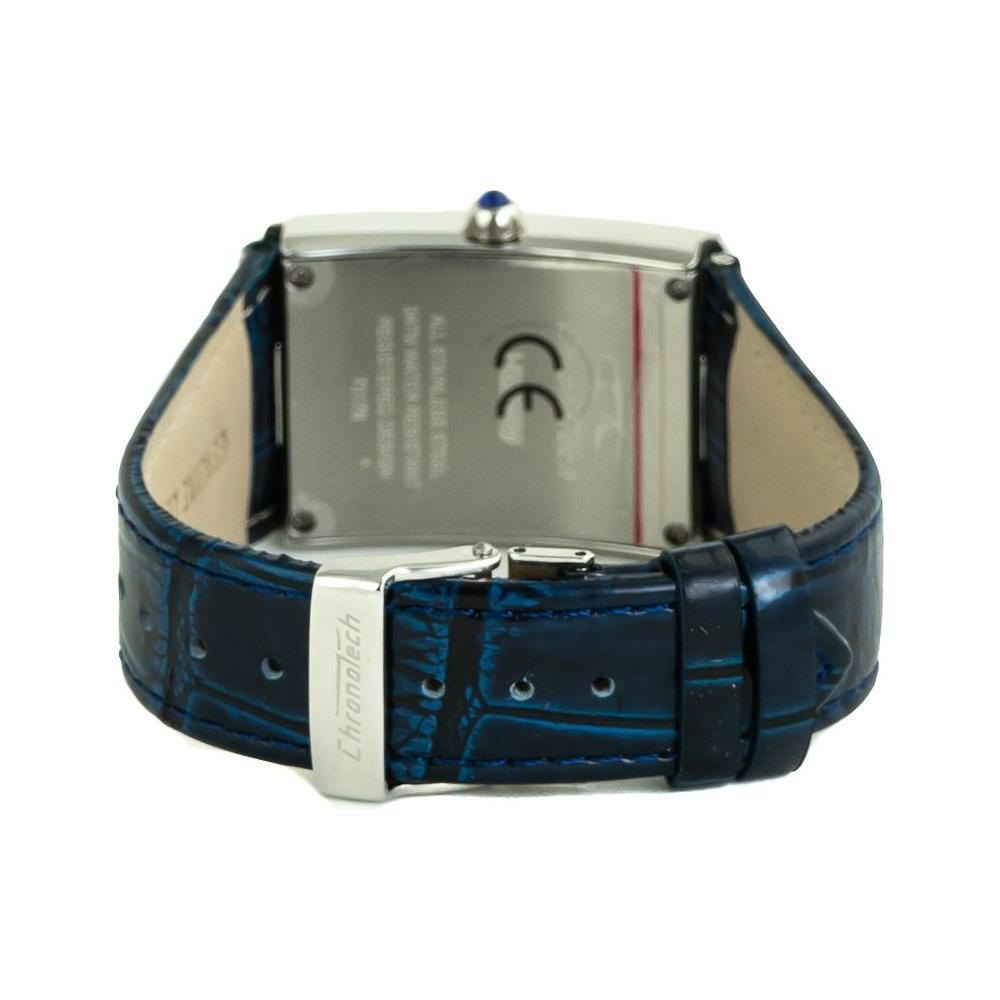 Chronotech Blue Leather Dress Watch