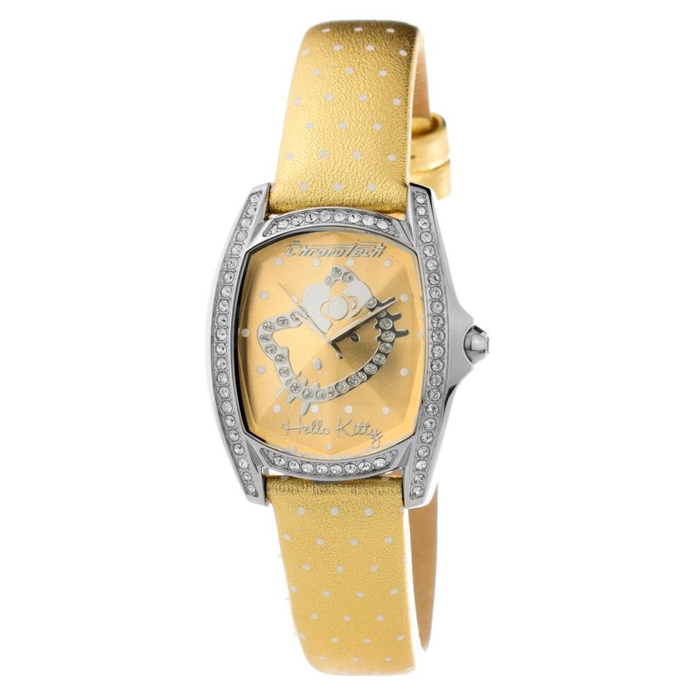 Chronotech Gold Leather Dress Watch