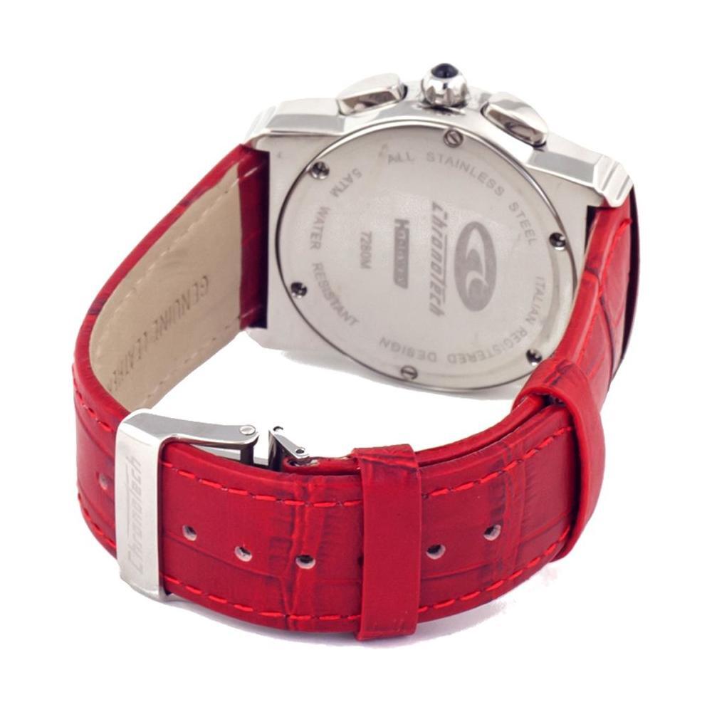 Chronotech Red Leather Watch