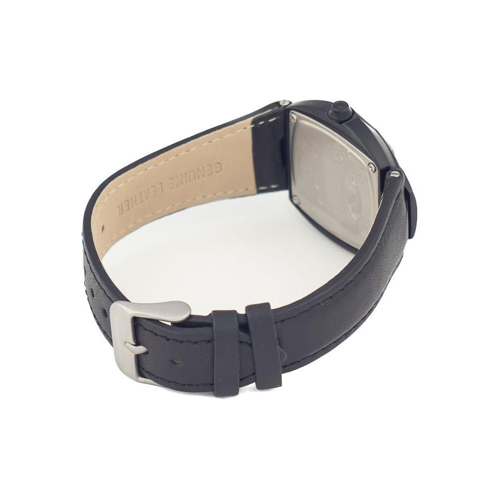 Chronotech Black Leather Dress Watch