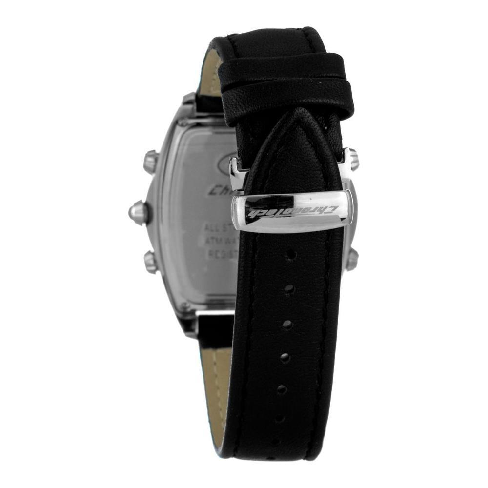 Chronotech Black Leather Watch