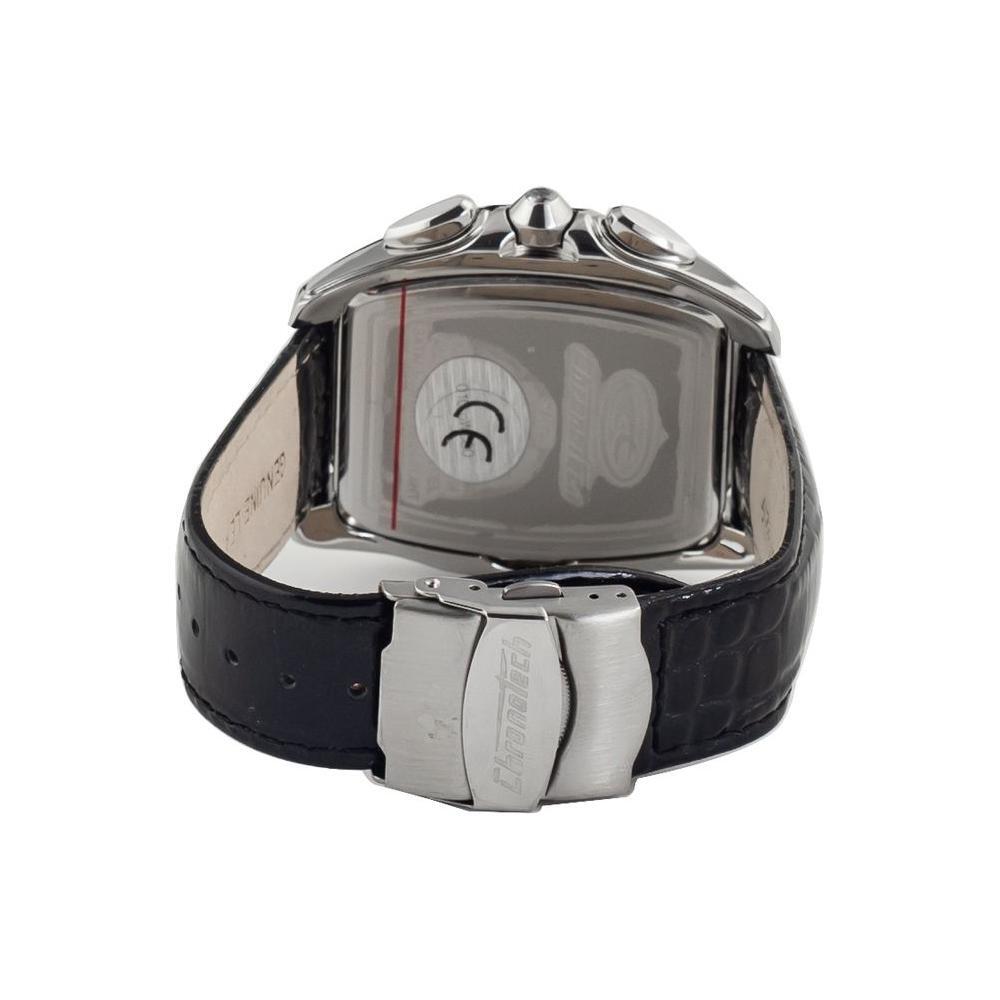 Chronotech Black Leather Dress Watch
