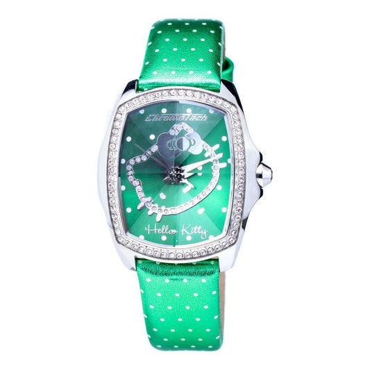Chronotech Green Leather Watch