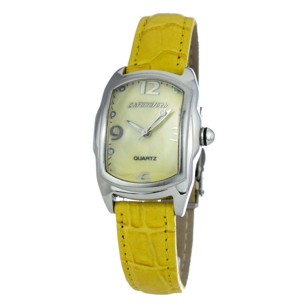Chronotech Yellow Leather Watch