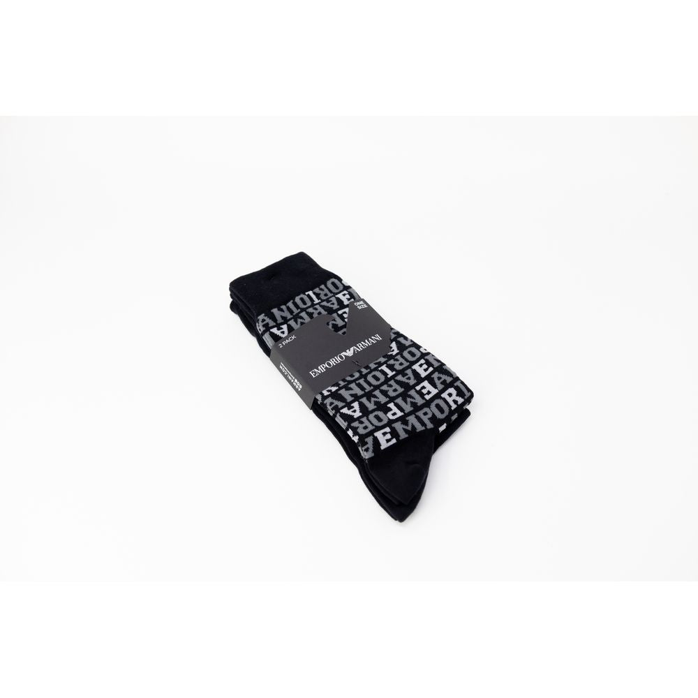 Emporio Armani Underwear Black Cotton Sock EM-13180600009-ONE SIZE
