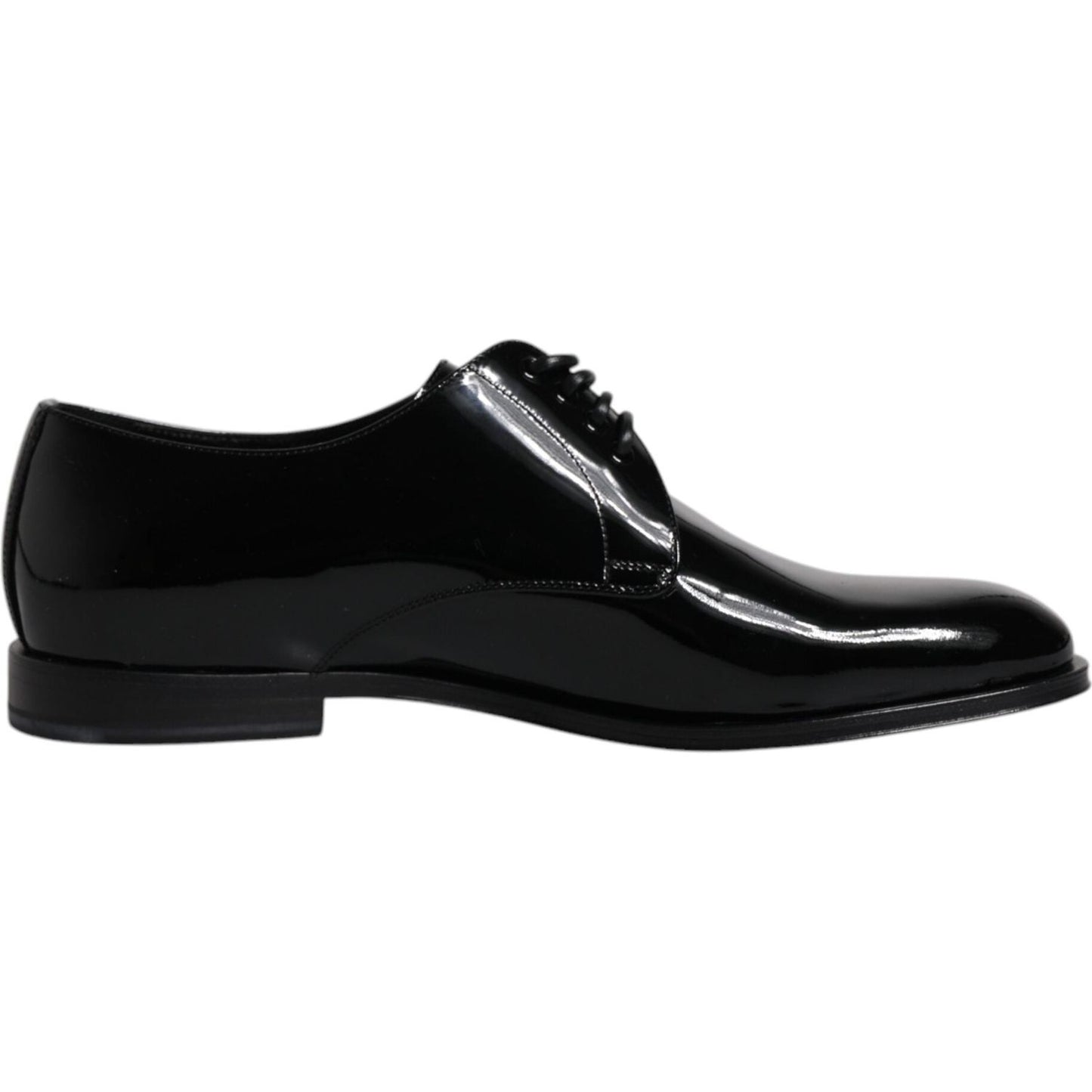 Dolce & Gabbana Black Patent Leather Derby Formal Dress Shoes