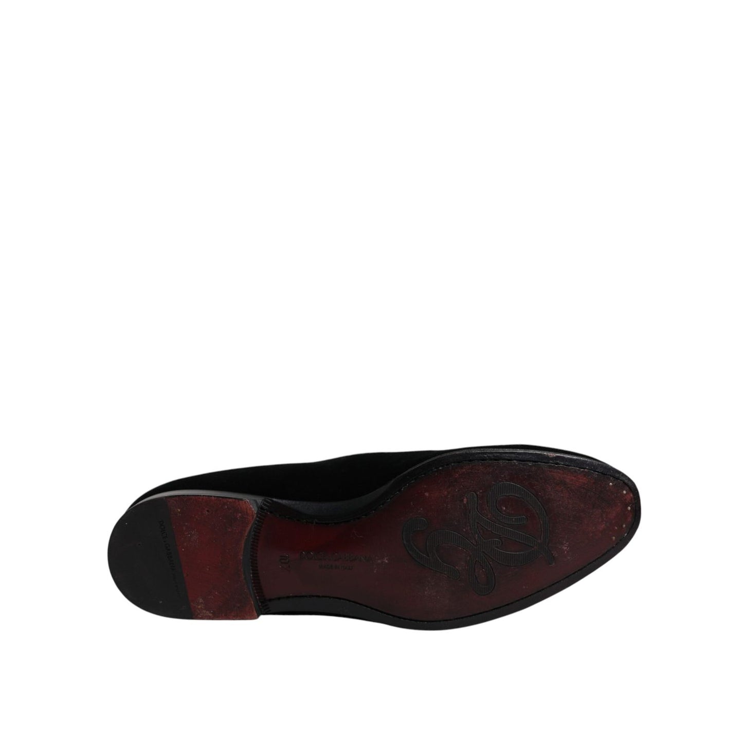 Dolce & Gabbana Black Velvet Loafers Formal Men Dress Shoes