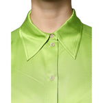 Patrizia Pepe Green Viscose Long Sleeves Collared Blouse Top TSH86776-44