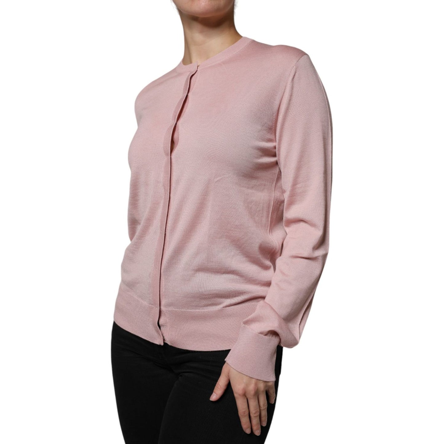 Dolce & Gabbana Pink Wool Knit Button Down Cardigan Sweater TSH86808-46