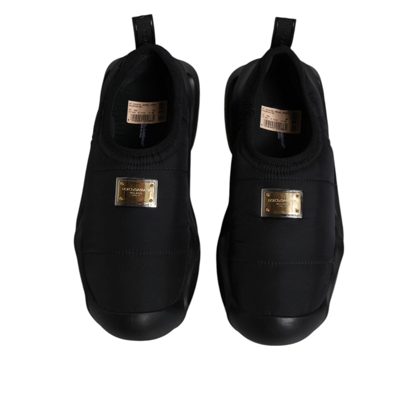 Dolce & Gabbana Black Slip On Wave Low Top Men Sneakers Shoes