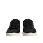 Dolce & Gabbana Black Leather Logo London Sneaker Shoes