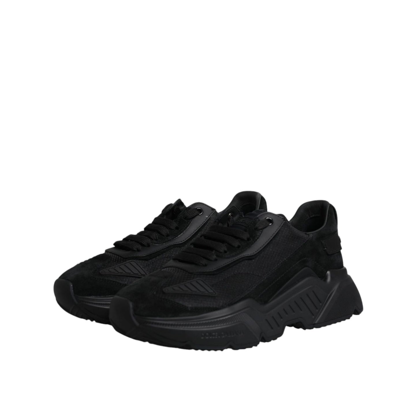 Dolce & Gabbana Black Leather Daymaster Low Top Sneakers Shoes