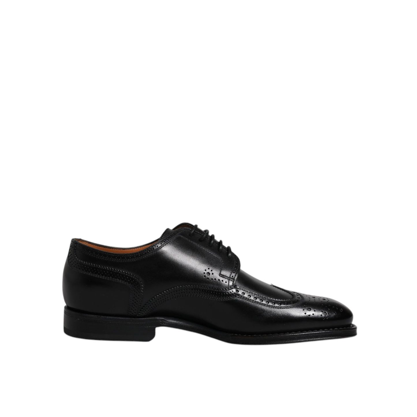 Dolce & Gabbana Black Leather Derby Wingtip Formal Shoes MV6619-39.5