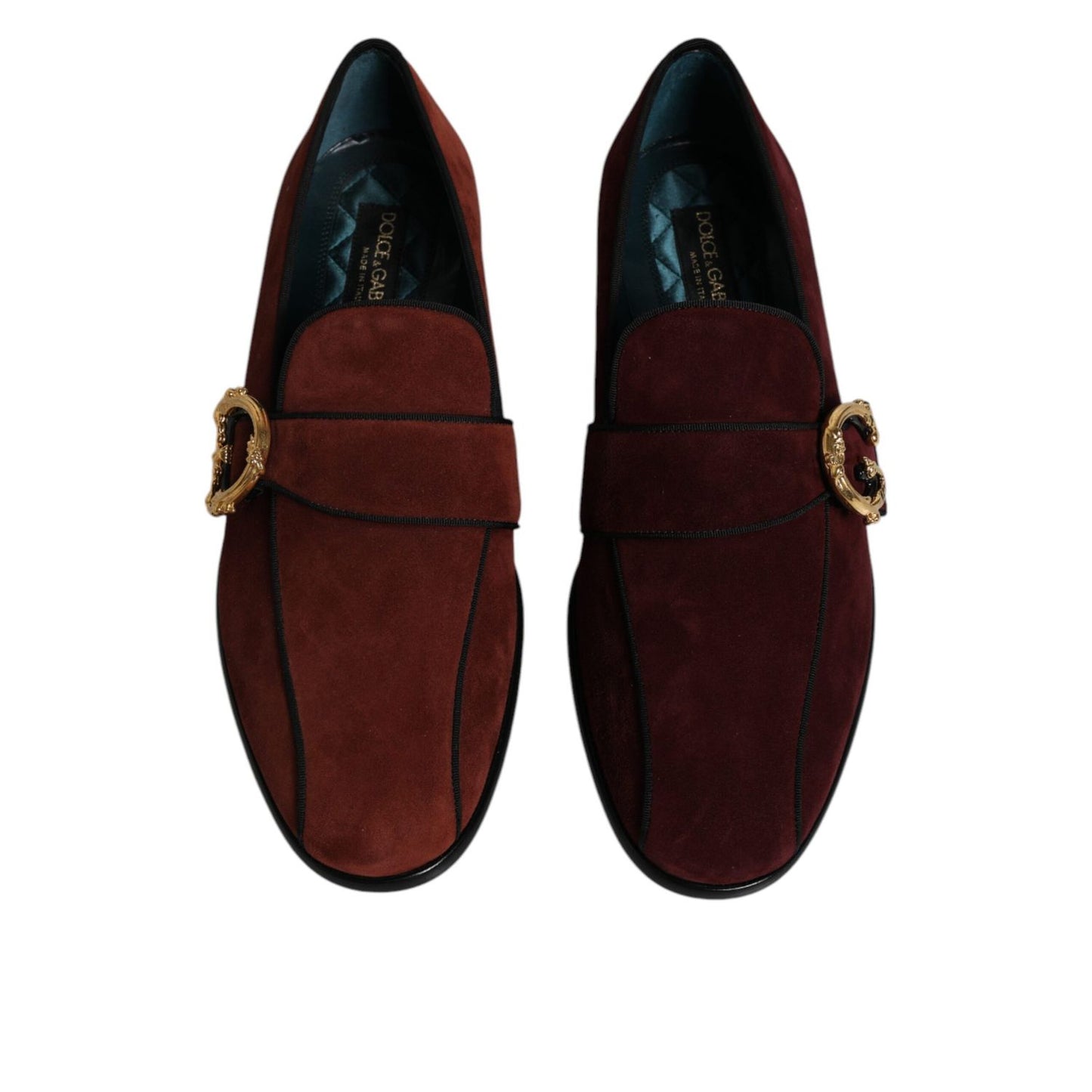 Dolce & Gabbana Bordeaux Suede Loafers Formal Men Dress Shoes MV6620-41
