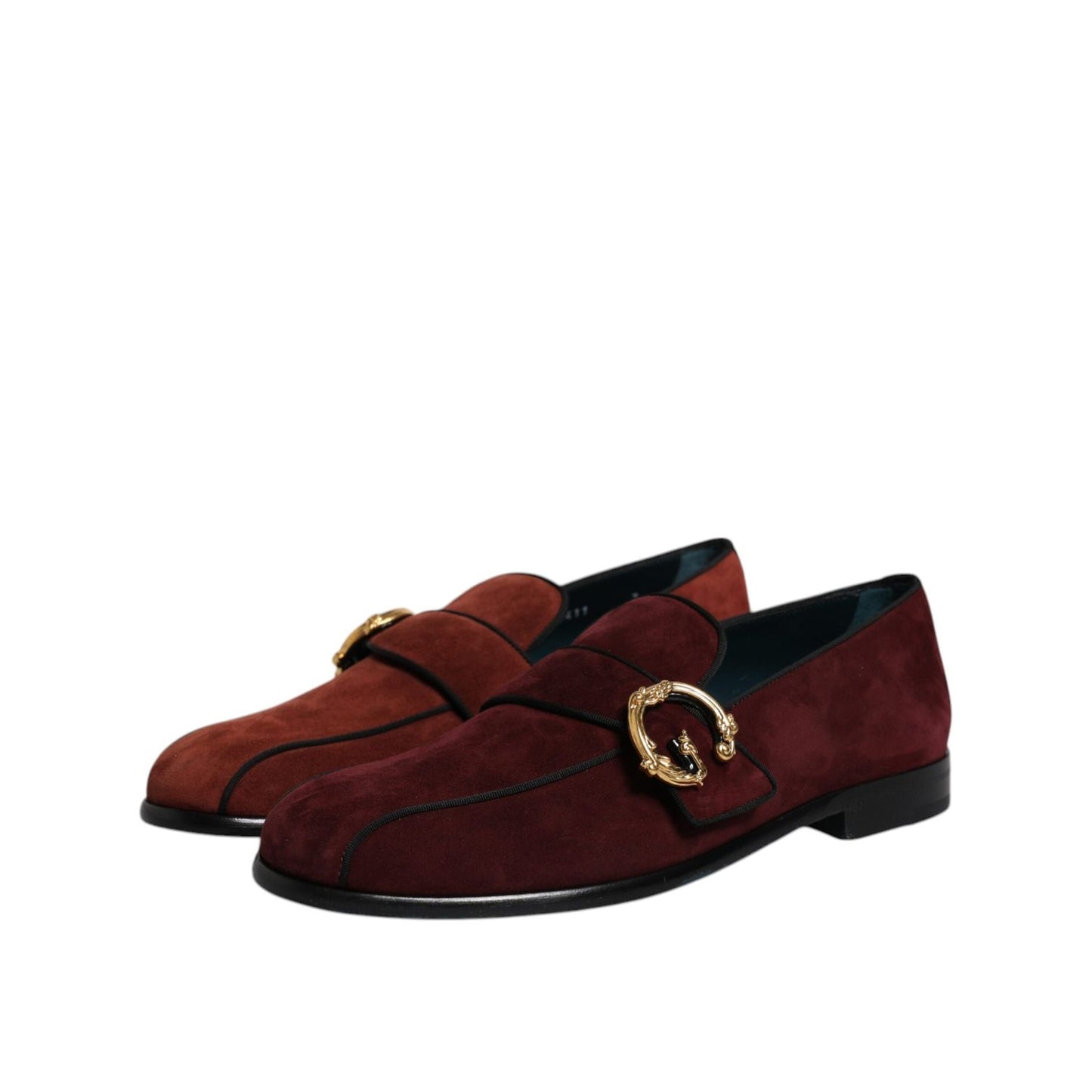 Dolce & Gabbana Bordeaux Suede Loafers Formal Men Dress Shoes MV6620-41