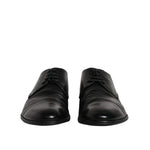 Dolce & Gabbana Black Patent Leather Derby Men Dress Shoes