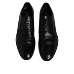 Dolce & Gabbana Black Patent Leather Derby Men Dress Shoes