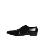 Dolce & Gabbana Black Patent Leather Derby Men Dress Shoes
