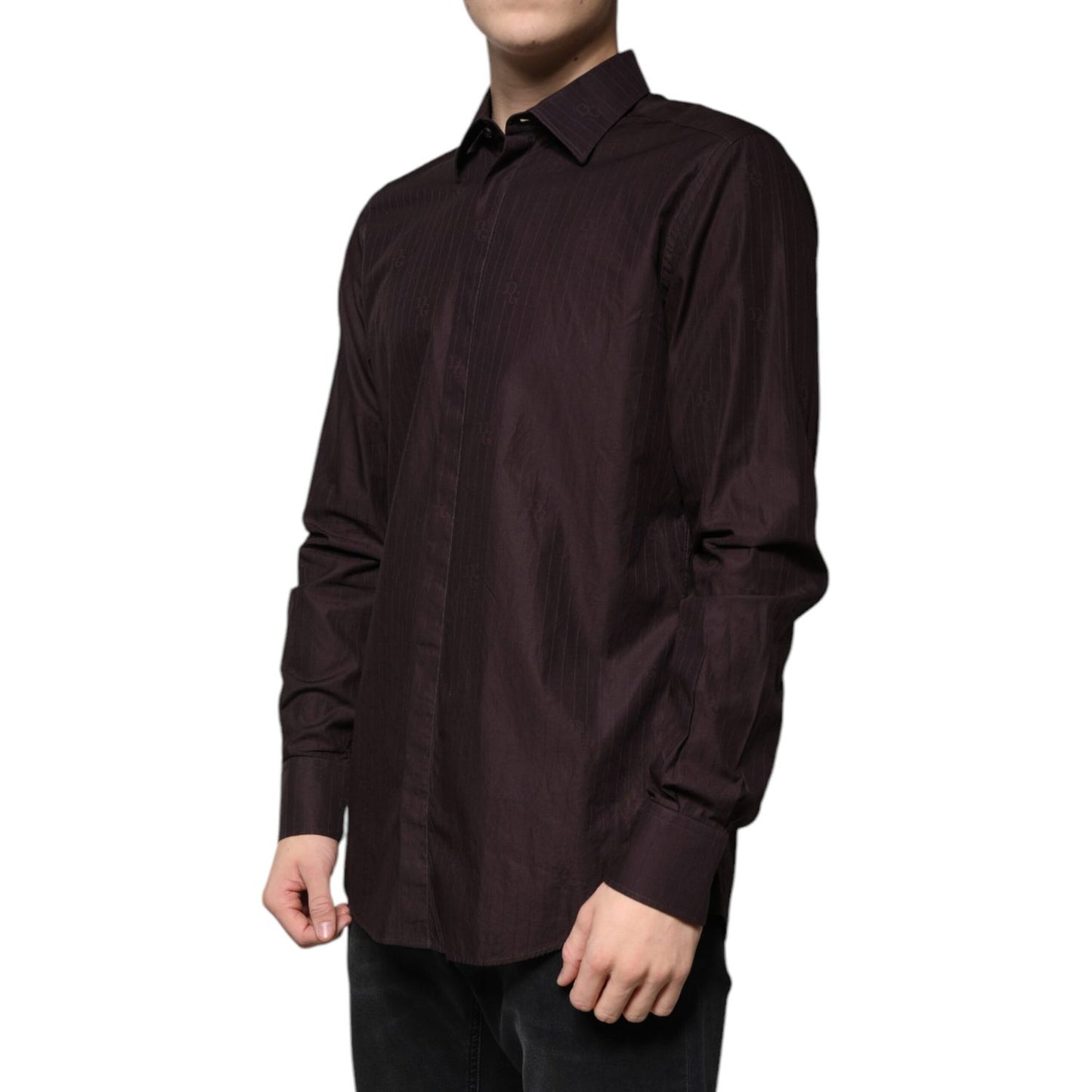 Dolce & Gabbana Purple Cotton Slim Fit MARTINI Dress Shirt TSH86470-42