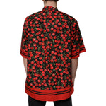 Dolce & Gabbana Black Cherry Cotton Button Down Casual Shirt TSH87283-42