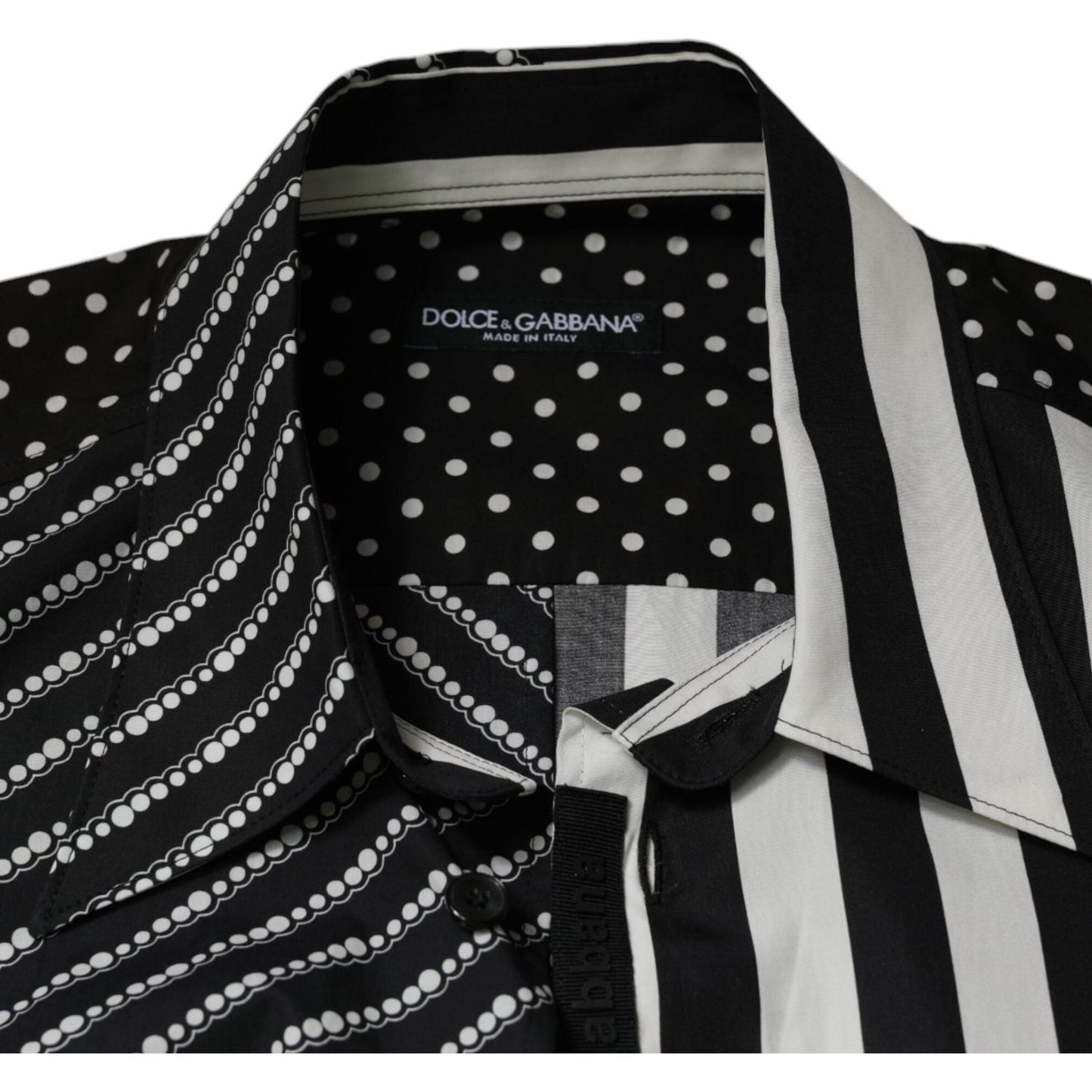 Dolce & Gabbana Black White Striped Button Down Casual Shirt