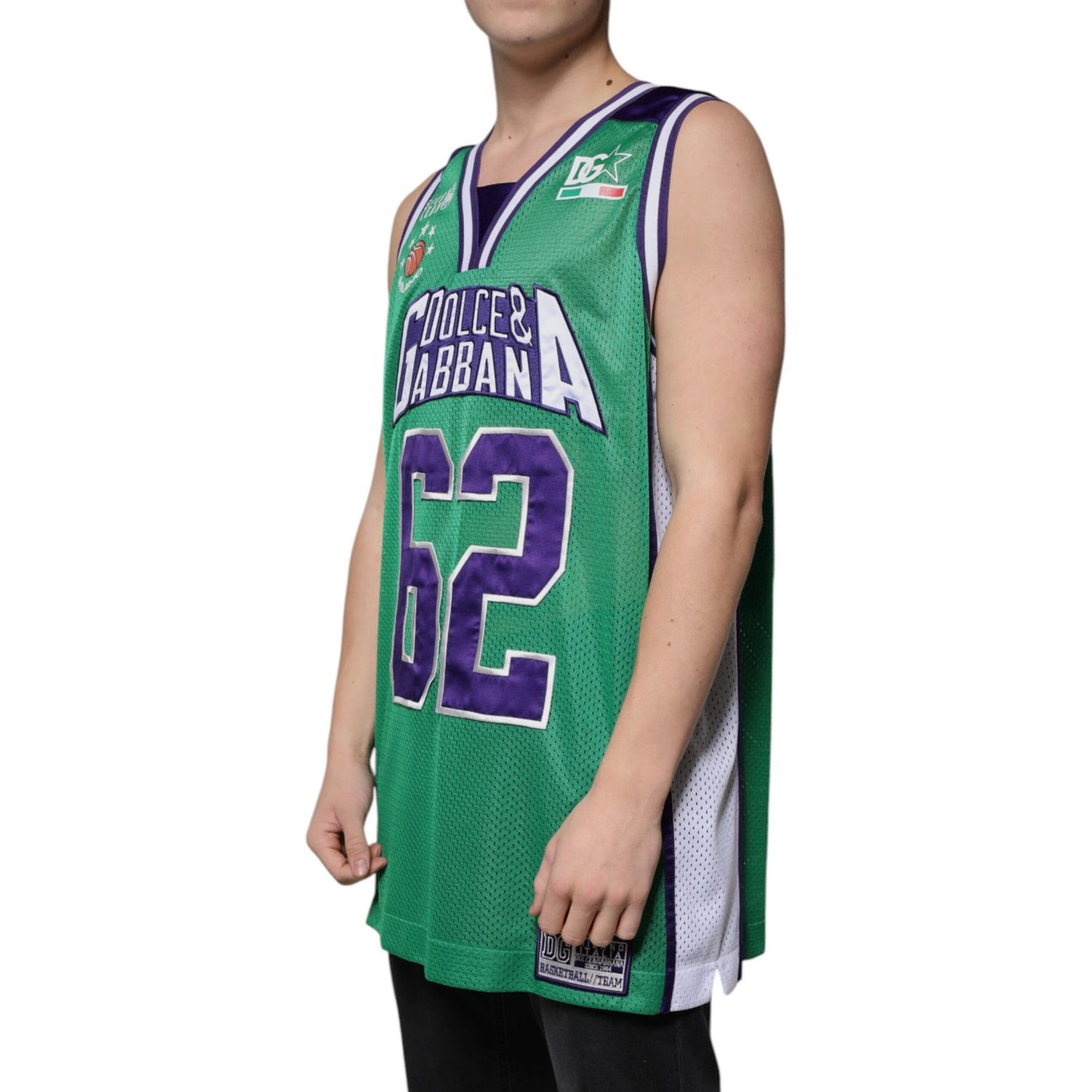 Dolce & Gabbana Green Polyester Jersey Sleeveless T-shirt TSH87309-40