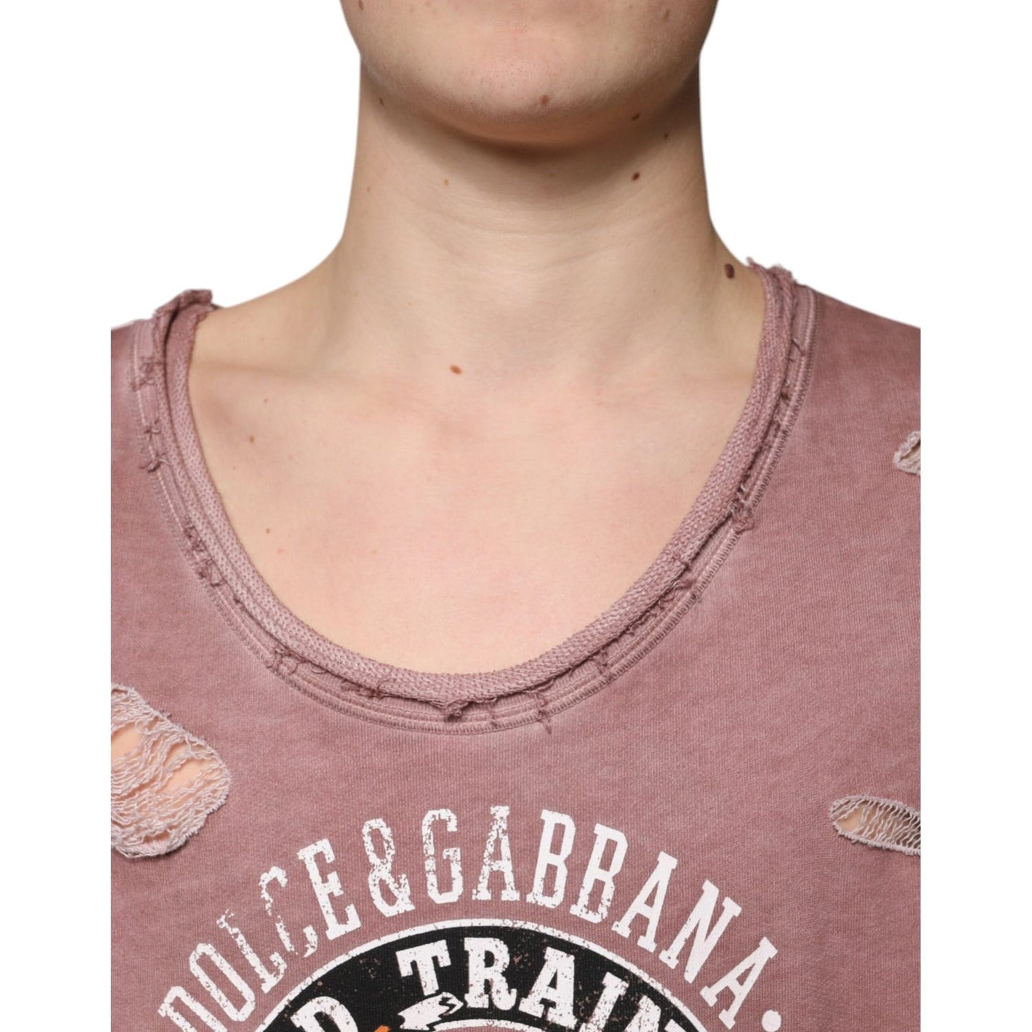 Dolce & Gabbana Brown Cotton Round Neck Sleeveless T-shirt TSH87314-48