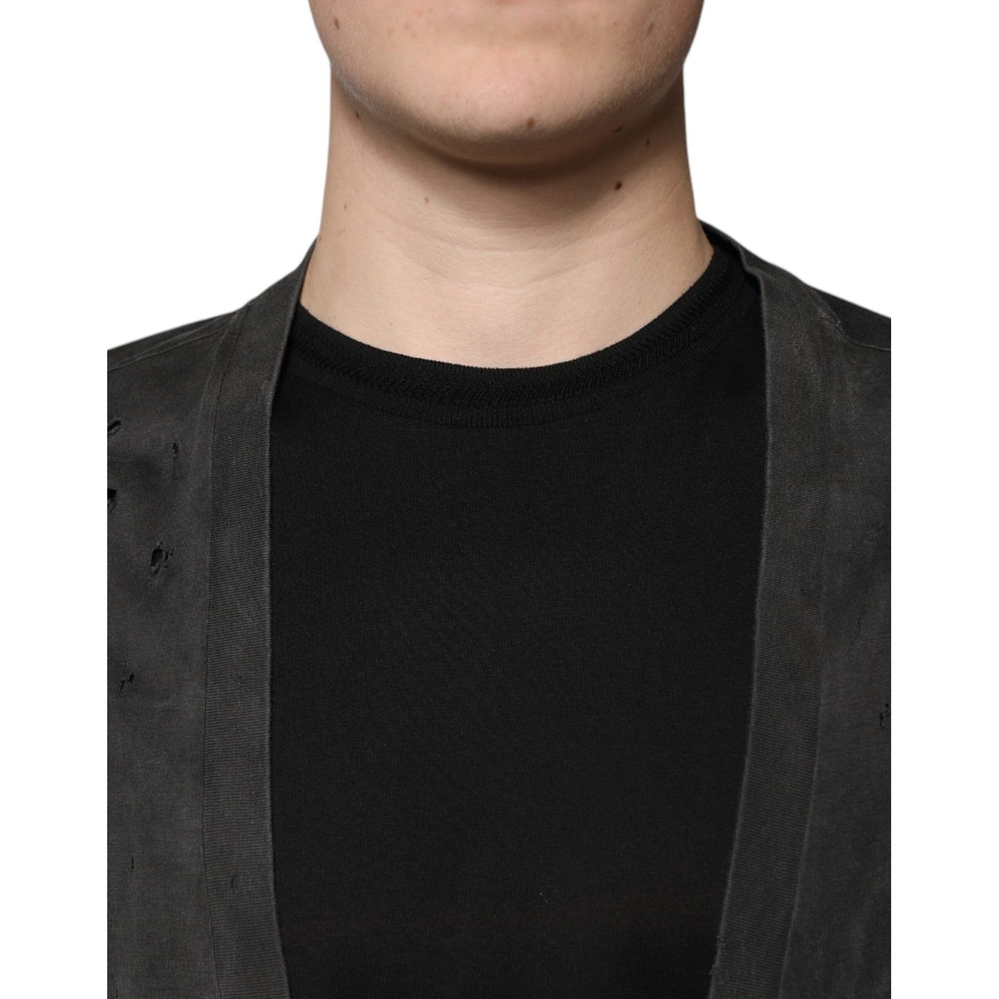 Dolce & Gabbana Black Cotton Crew Neck Short Sleeves T-shirt TSH87316-54