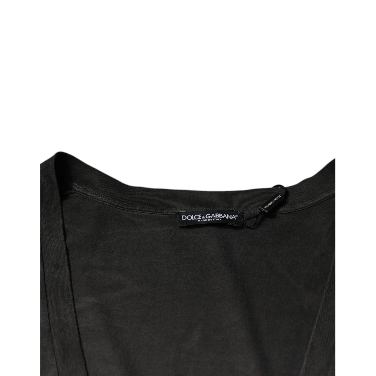 Dolce & Gabbana Black Cotton Crew Neck Short Sleeves T-shirt TSH87316-54