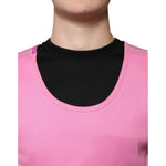 Dolce & Gabbana Pink Cotton Round Neck Sleeveless T-shirt TSH87325-54
