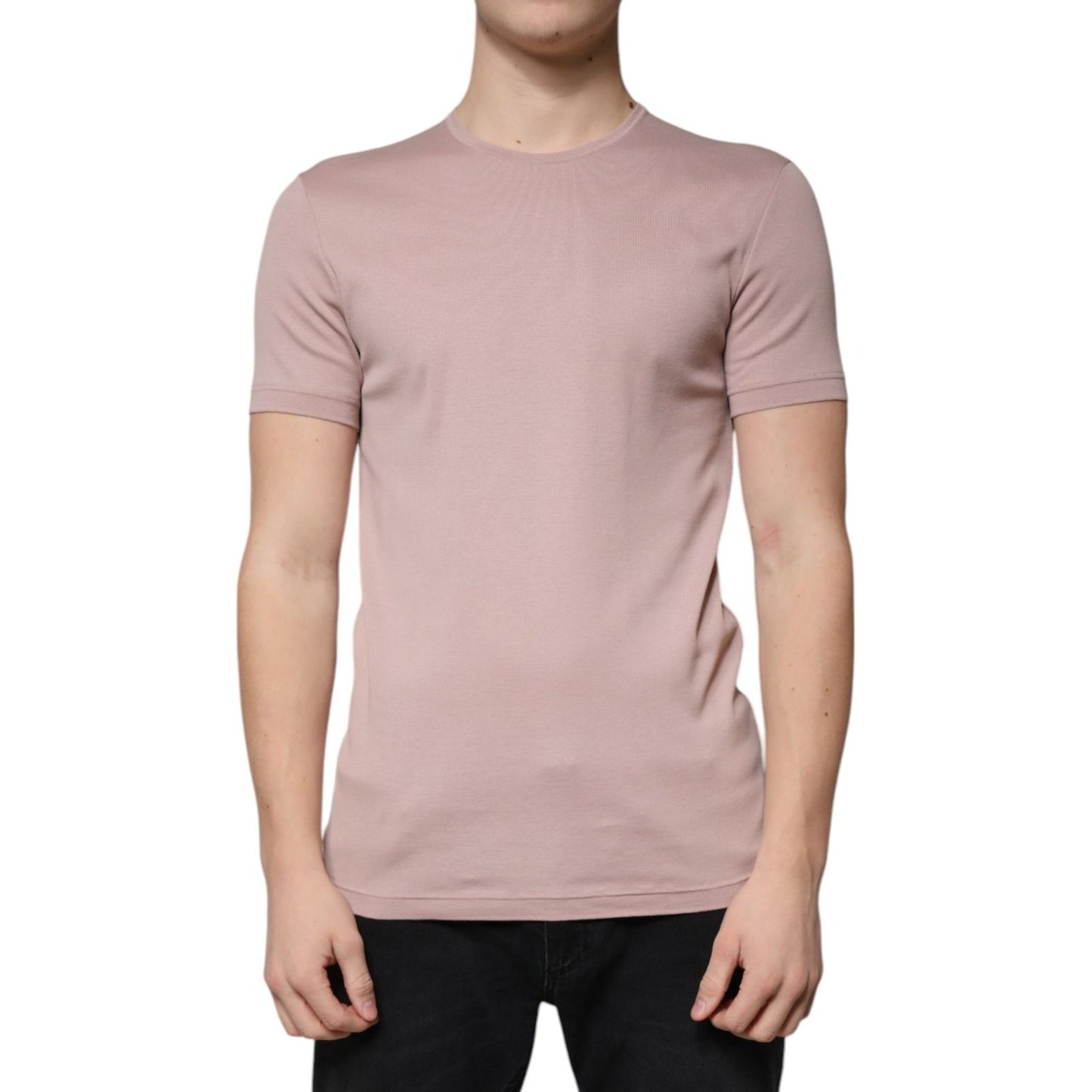 Dolce & Gabbana Brown Cotton Short Sleeves Round Neck T-shirt TSH87337-50