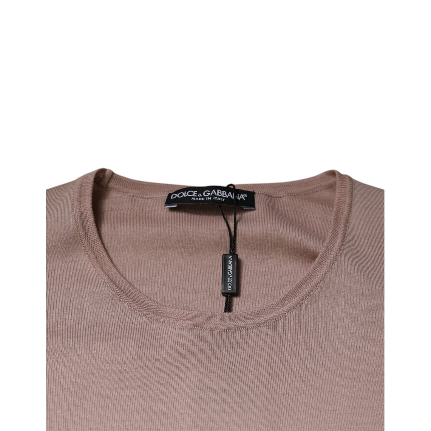 Dolce & Gabbana Brown Cotton Short Sleeves Round Neck T-shirt